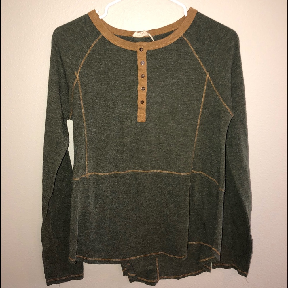 Hem + Thread Green and Brown Long Tee